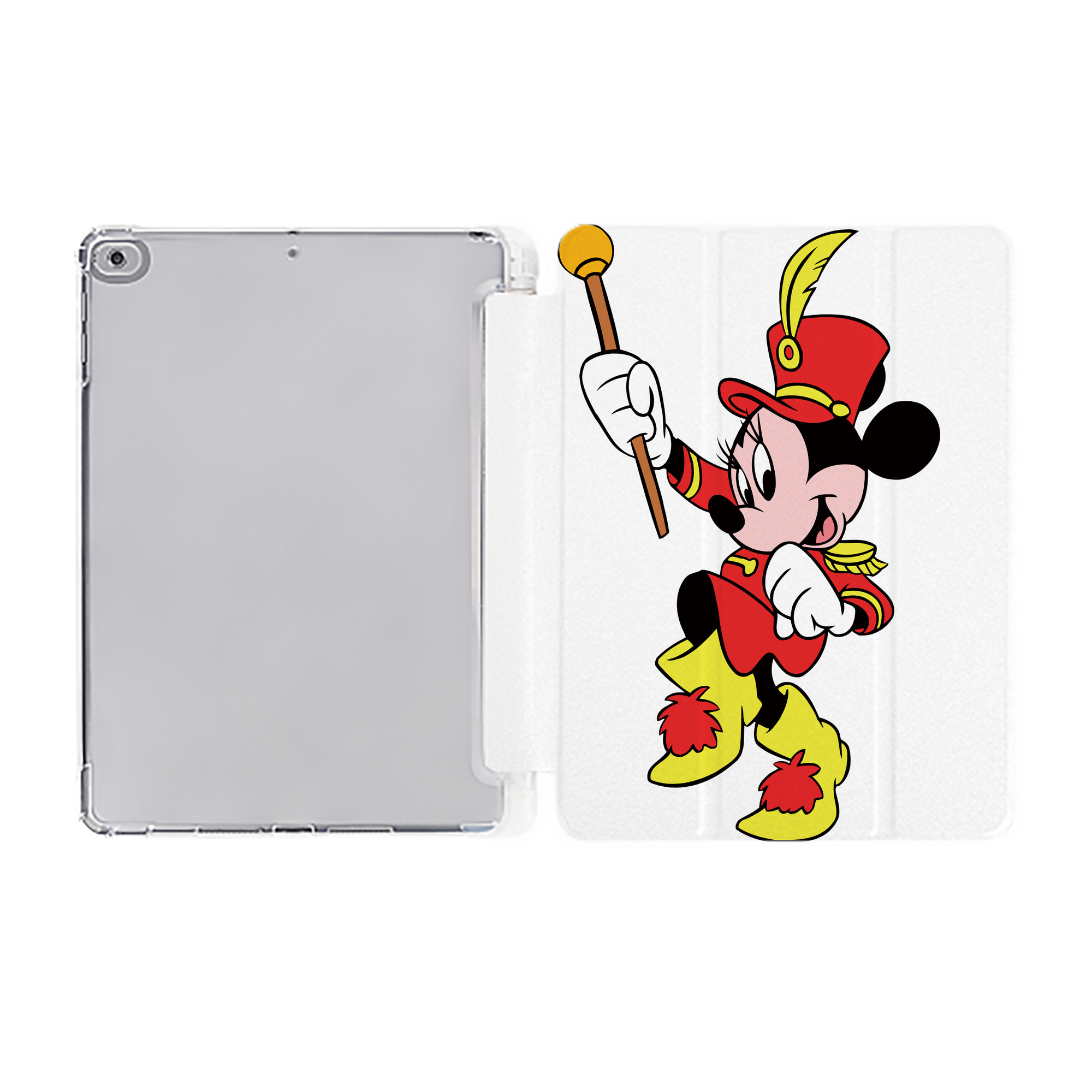 （画像用） ミッキーマウス Mickey Mouse IPad ケース ペン収納付き 三つ折りスタンド PUレザー×シリコン 対応機種9.5/10.5/10.9インチ